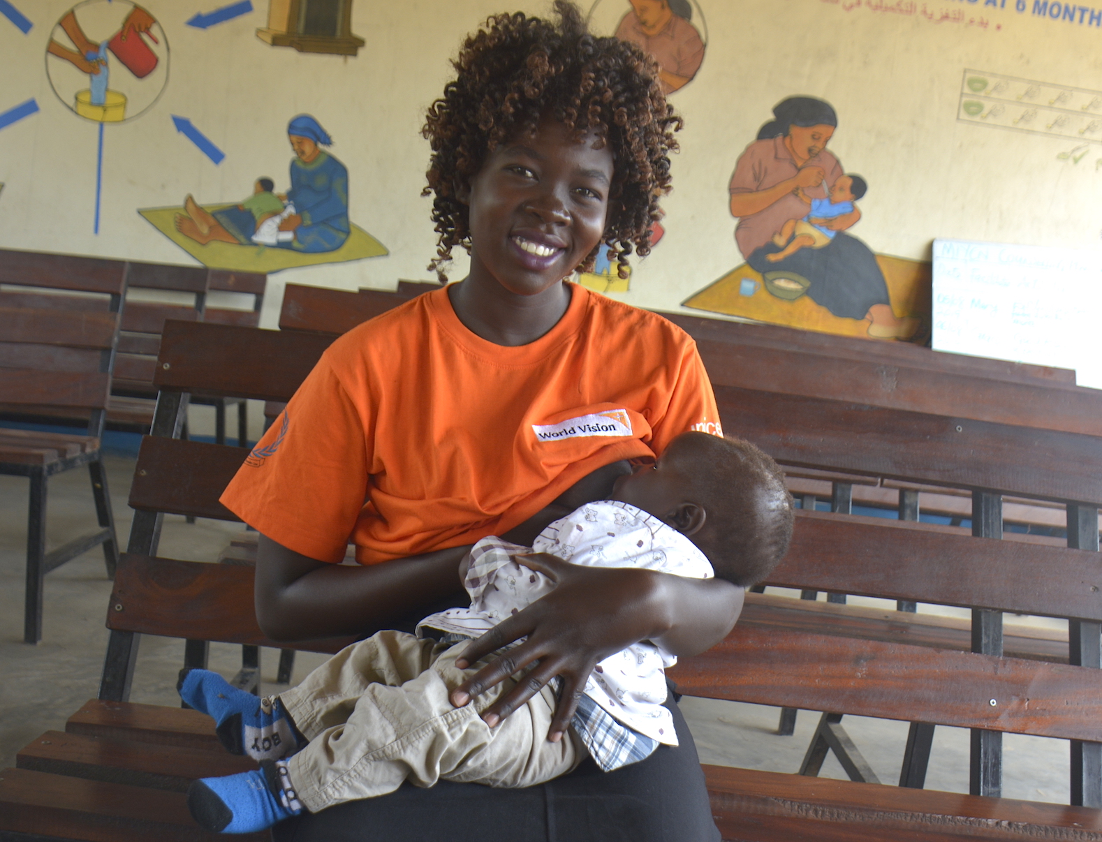 World Vision staff member breastfeeding